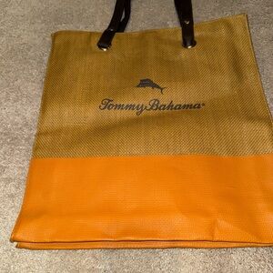 Tommy Bahama Orange and Brown Tote Bag